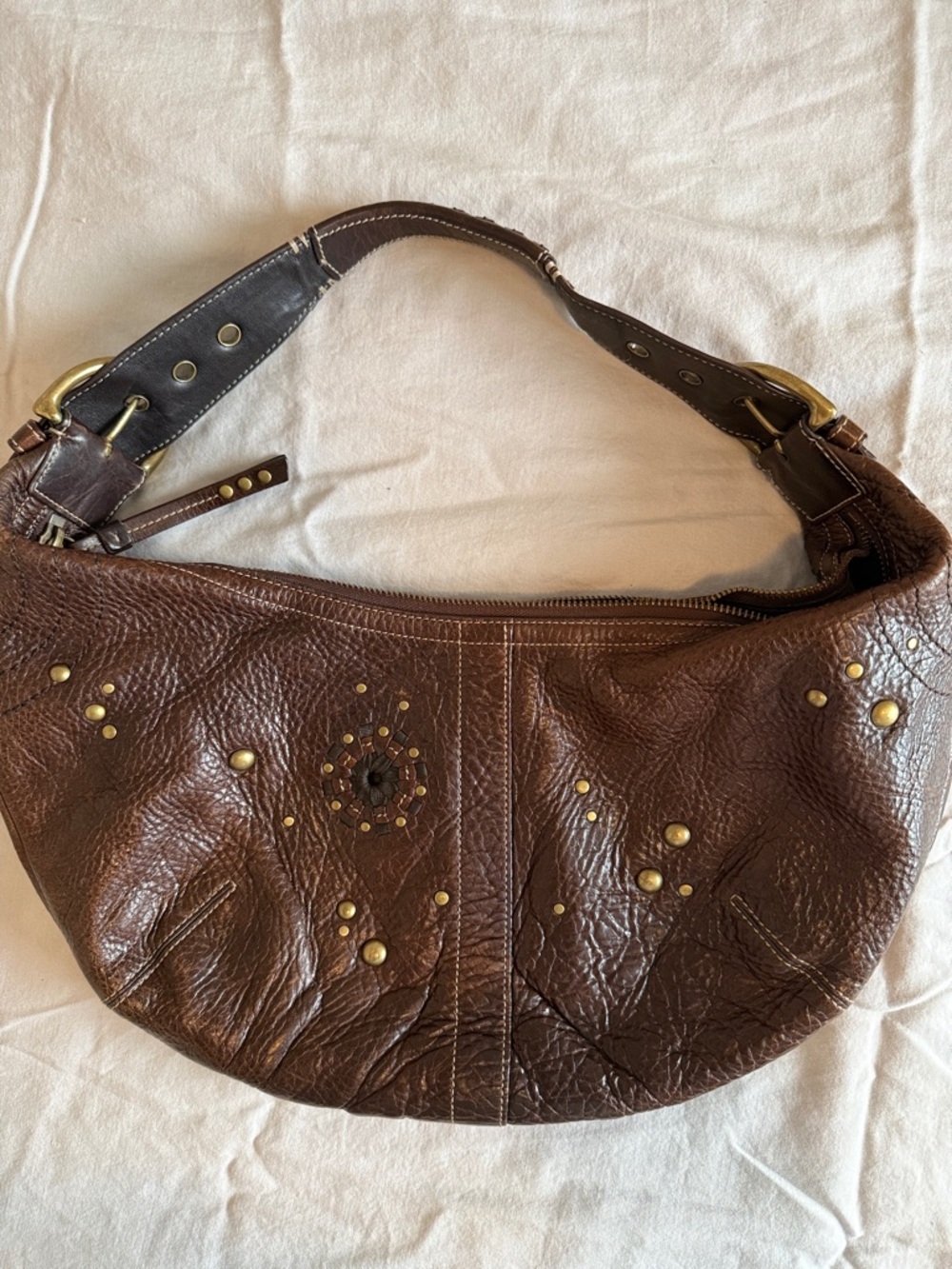 Vintage Y2K Authentic Coach SoHo Boho Studded Leather Hobo Bag - Picture 13 of 16